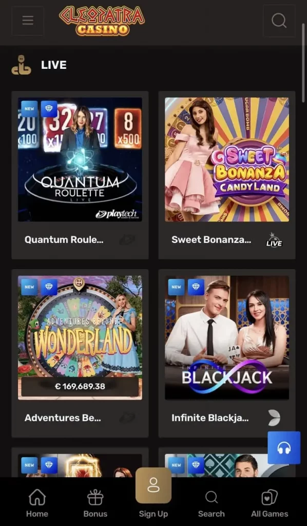 Cleopatra Juegos de casino en vivo